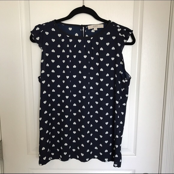 LOFT Tops - Loft heart flutter sleeve blouse, sz M